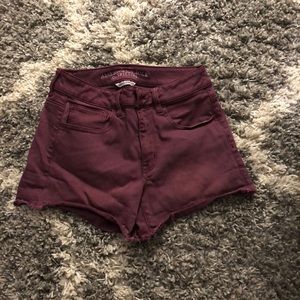 Maroon American Eagle Super Stretch Shorts